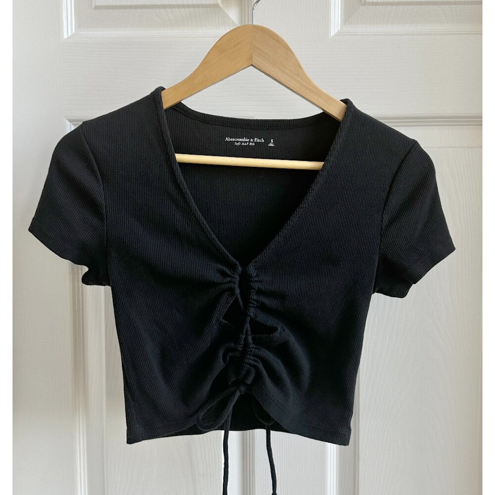 Abercrombie Lace up Cap Sleeve Crop Tee